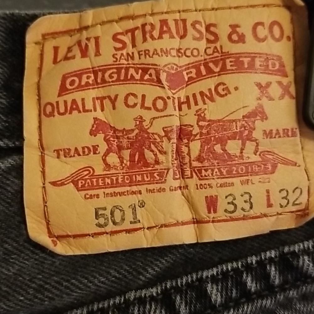 Levi's 501 Black Mens Jeans 33x32